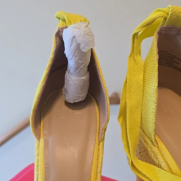 Sunny Yellow Espadrille Wedges - Picture 9 of 17